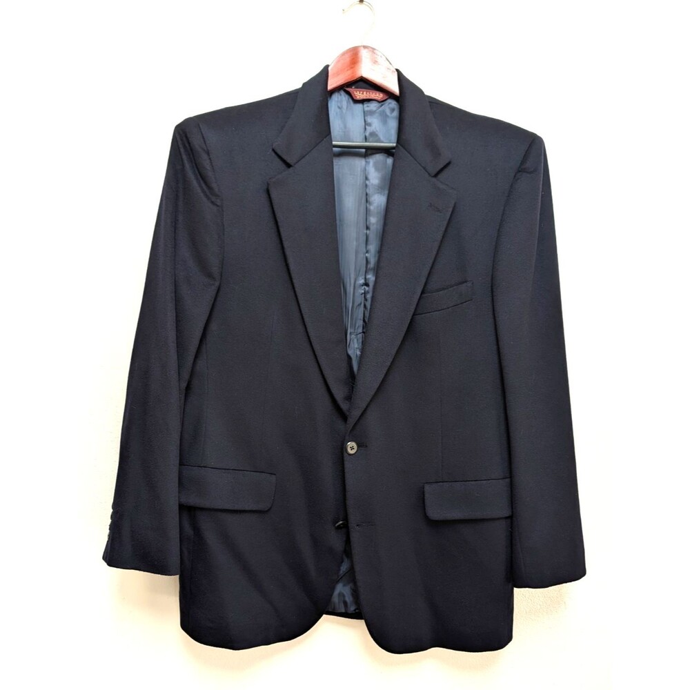 Nordstrom Classics 100% Cashmere Sport Coat Blazer Men's 44L Navy Blue
